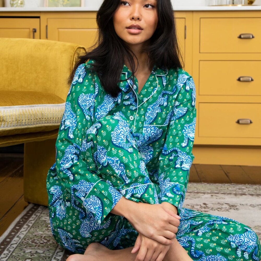 Green Print Printfresh longsleeve pajama set size M